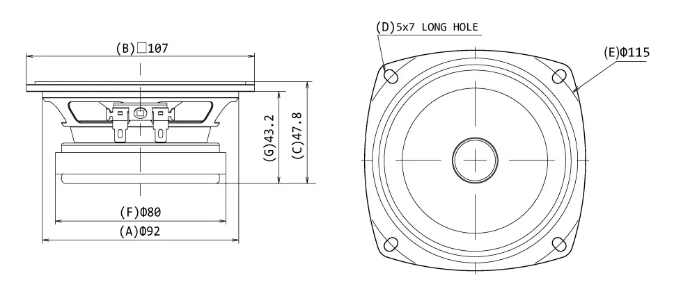 FOSTEX FE103NV - outline