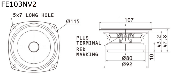 FOSTEX FE103NV2 - outline