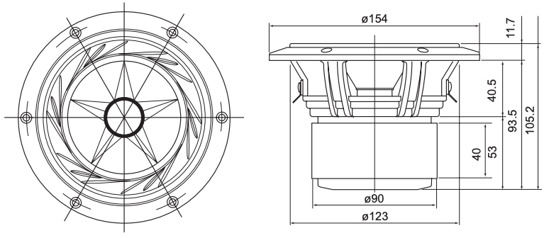 FOSTEX FE138ES-R - outline