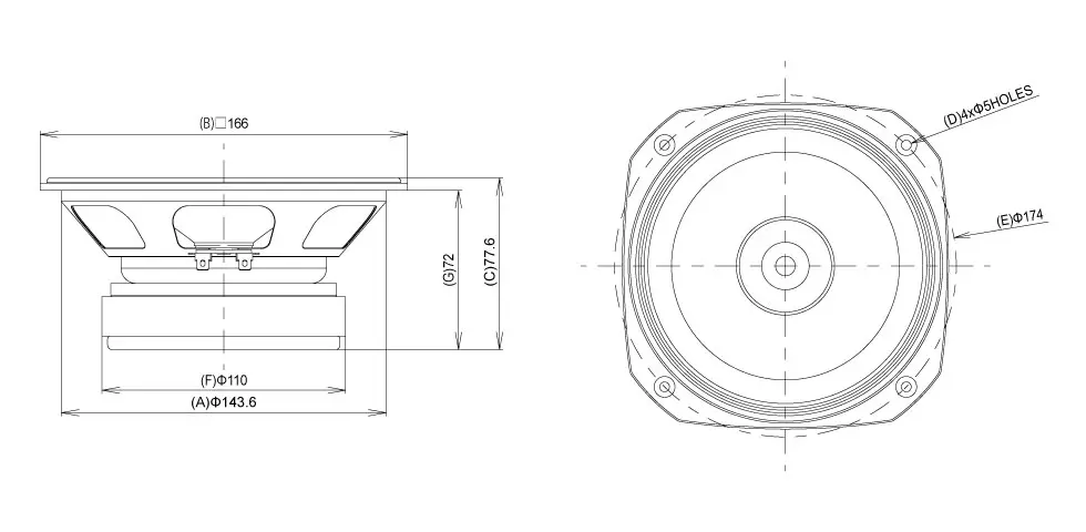 FOSTEX FE166NV - outline