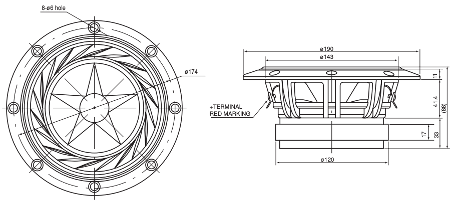 FOSTEX FE168EΣ - outline