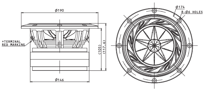 FOSTEX FE168SS-HP - outline