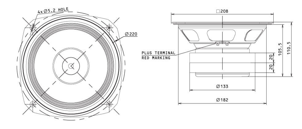 FOSTEX FE203Σ-RE - outline