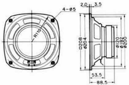 FOSTEX FE204 - outline