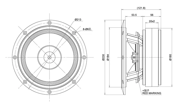 FOSTEX FE208-Sol - outline