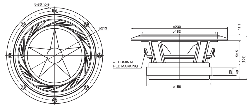 FOSTEX FE208EΣ - outline