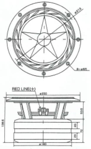 FOSTEX FE208ES (Late) - outline