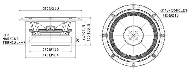 FOSTEX FE208NS - outline