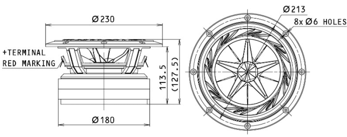 FOSTEX FE208SS-HP - outline