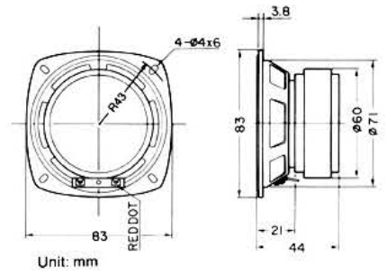 FOSTEX FE83 - outline