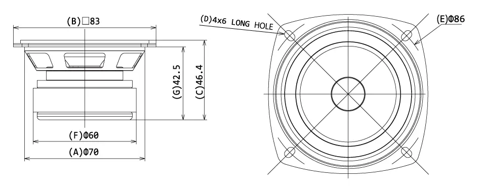 FOSTEX FE83NV - outline