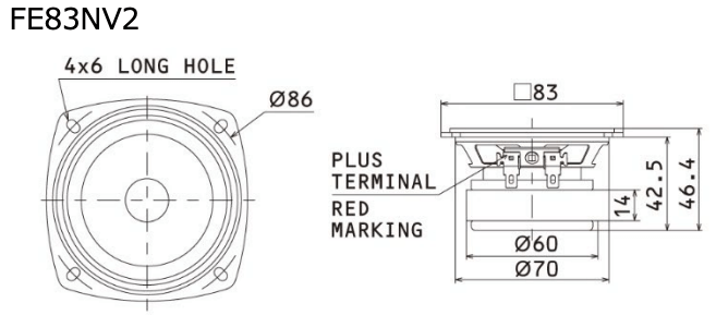 FOSTEX FE83NV2 - outline