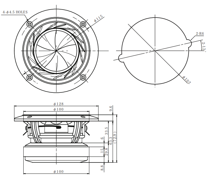 FOSTEX MG100HR-S - outline